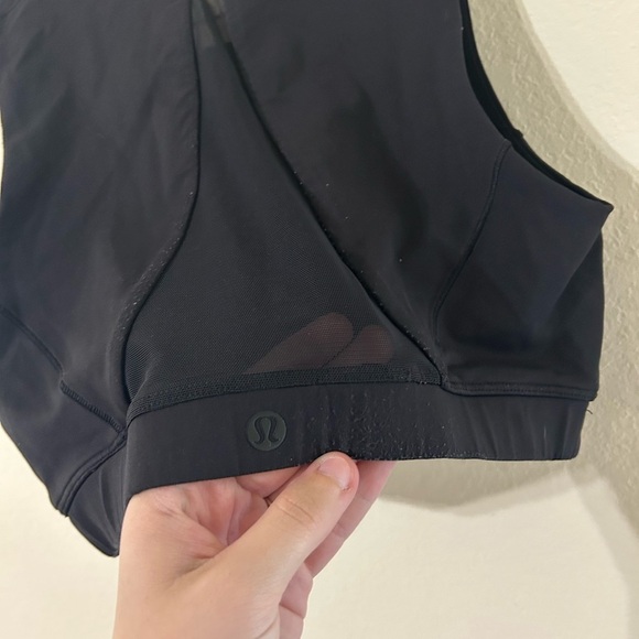 Lululemon Short Stop Bra Black Mesh Women's Size 6 Athletic Yoga Gym Running Top - Picture 6 of 6